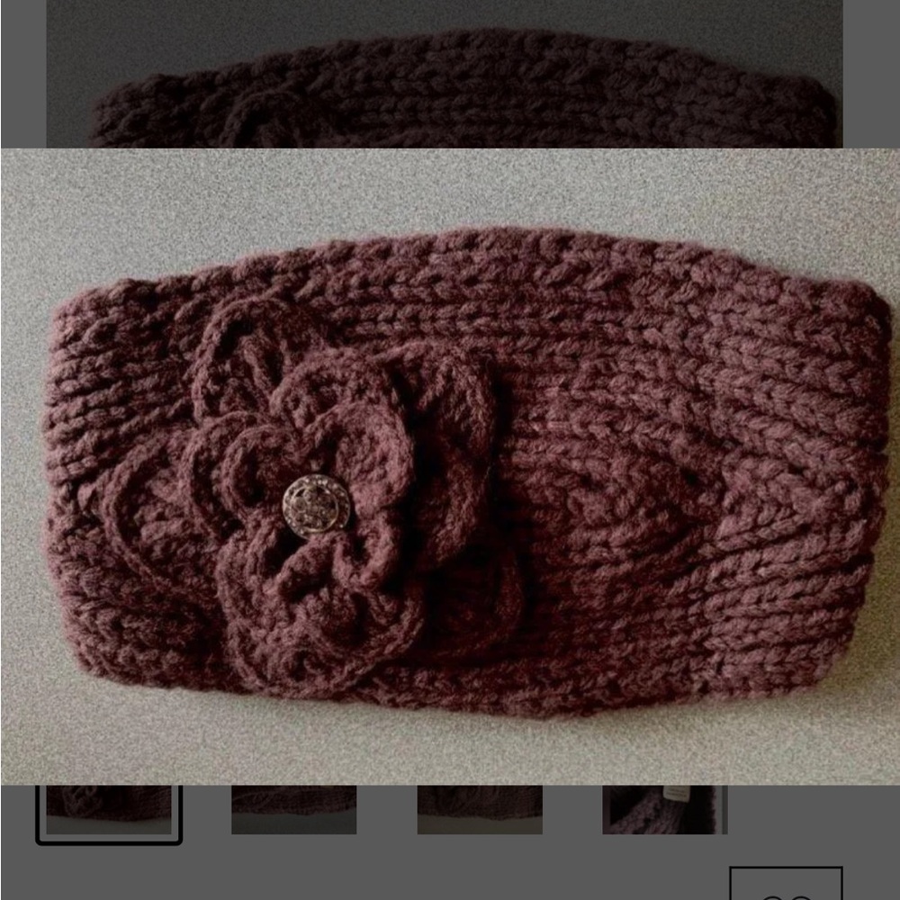 Knitted brown headband HANDMADE